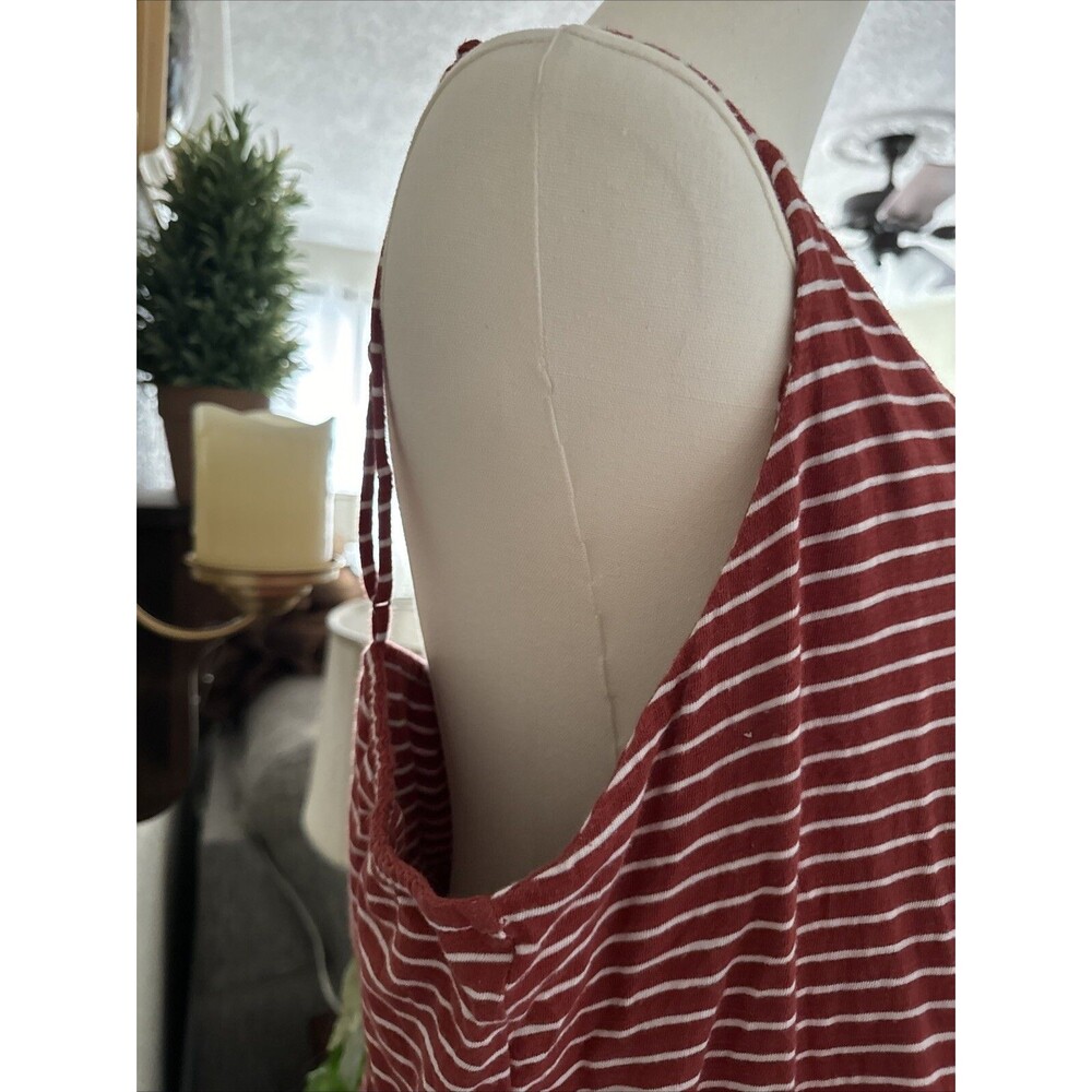 Old Navy Women’s Sz XL Maxi Tank Dress Striped Summer Tie Casual Cotton Pull On - Picture 7 of 12